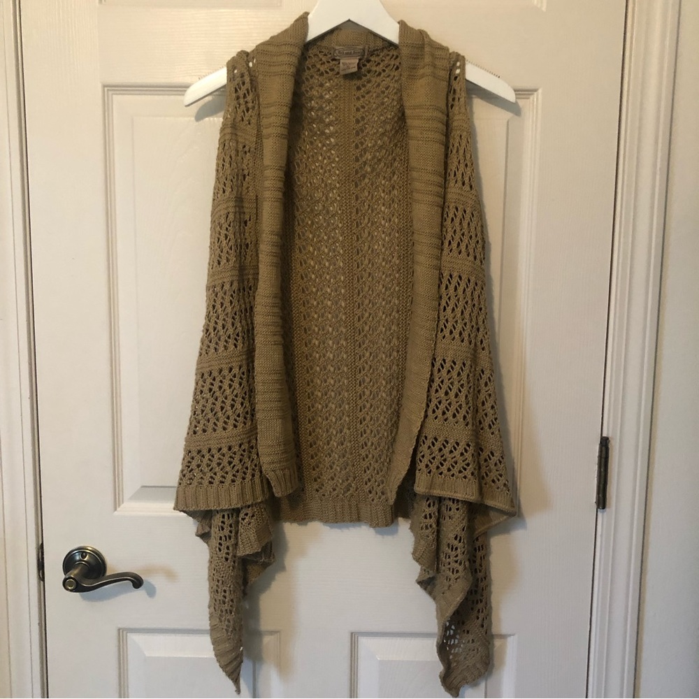 Carmel color knit sweater vest